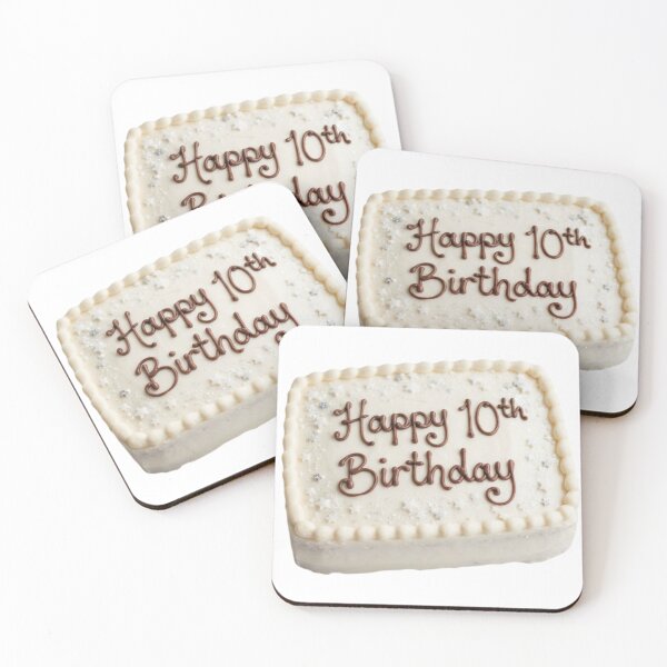 Item preview, Happy 10th birthday 10 cute adorable cake party vanilla white kawaii designed and sold by CheeseBlueprint.