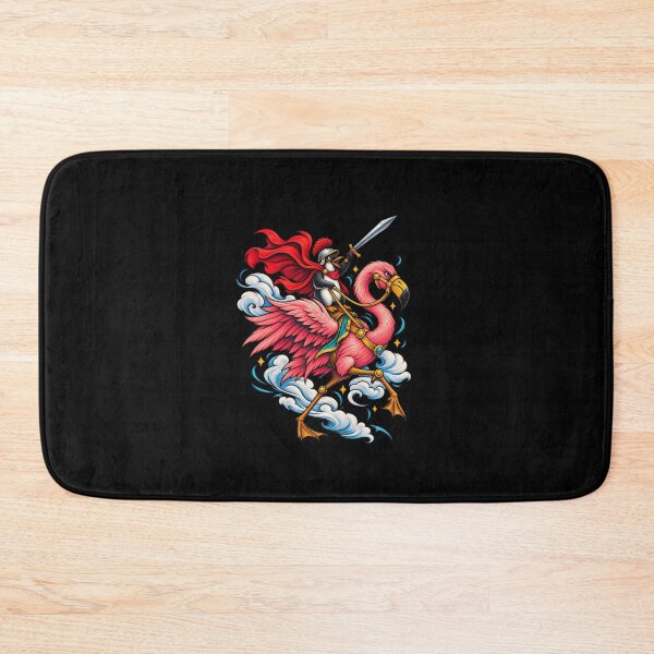 Item preview, Funny Penguin Knight on Flamingo Fantasy Adventure Art designed and sold by elderberry.