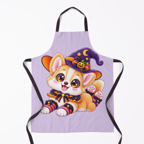 Item preview, Kawaii Corgi Witch Socks Sticker Art – Cute Chibi Halloween Illustration designed and sold by MagicMakerPh.