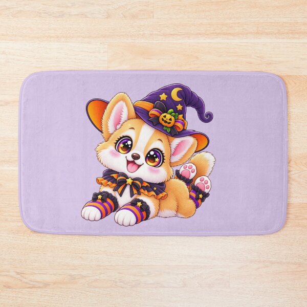 Item preview, Kawaii Corgi Witch Socks Sticker Art – Cute Chibi Halloween Illustration designed and sold by MagicMakerPh.