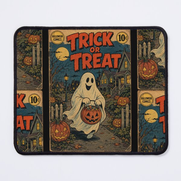 Item preview, Vintage Halloween Cover Art: Friendly Ghost Pumpkin Night designed and sold by bapupa.
