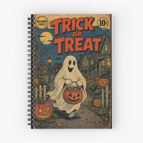 Item preview, Vintage Halloween Cover Art: Friendly Ghost Pumpkin Night designed and sold by bapupa.