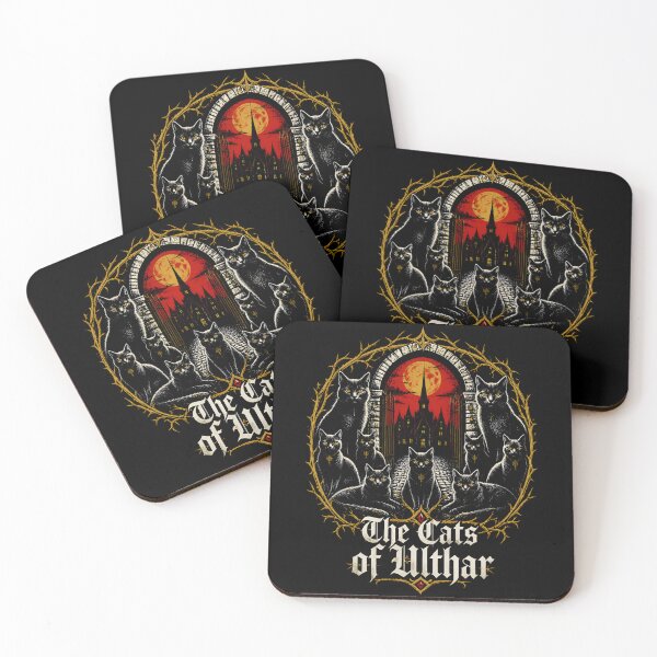 Item preview, H.P. Lovecraft Cats of Ulthar Under a Blood Moon designed and sold by Fenay Designs.