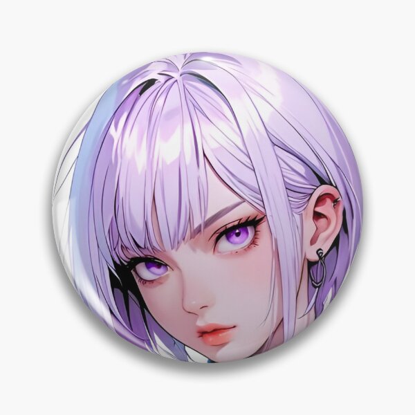 Item preview, Cyberpunk Samurai Girl Purple Hair Futuristic Warrior Anime Aesthetic designed and sold by Dyan4.