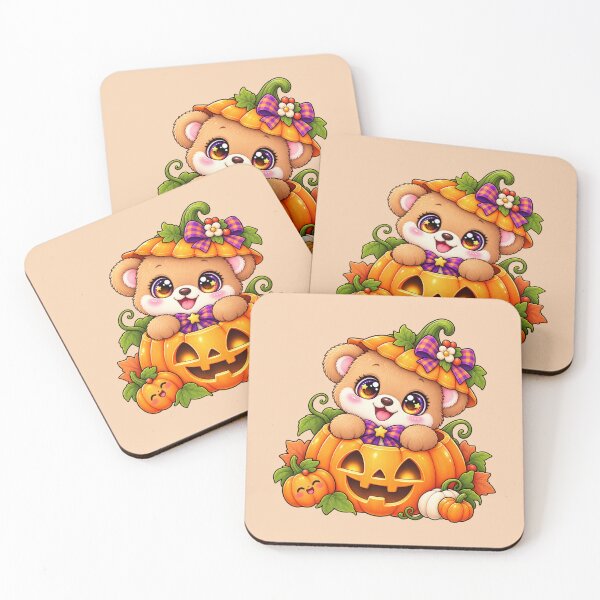 Item preview, Kawaii Teddy Bear in Pumpkin Sticker Art – Cute Chibi Halloween Illustration designed and sold by MagicMakerPh.