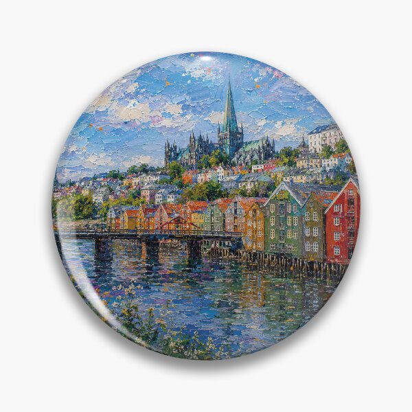 Item preview, Trondheim, Norway – a painting of a summer day in this beautiful Scandinavian city. designed and sold by GalleryKauffeld.