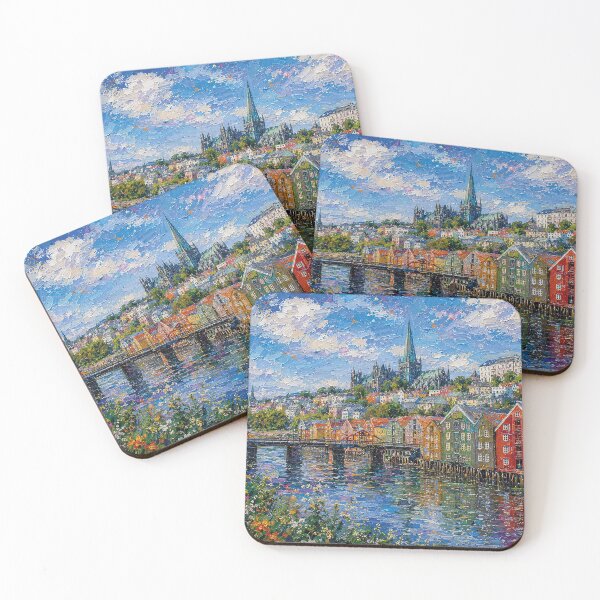 Item preview, Trondheim, Norway – a painting of a summer day in this beautiful Scandinavian city. designed and sold by GalleryKauffeld.