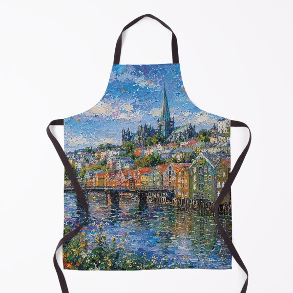 Artikelvorschau, Trondheim, Norwegen – ein Gemälde eines Sommertages in dieser wunderschönen skandinavischen Stadt. entworfen und verkauft von GalleryKauffeld.