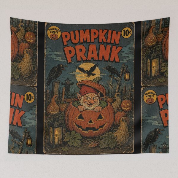 Item preview, Vintage Halloween Cover Art: Gnome Pumpkin Patch Prank designed and sold by bapupa.