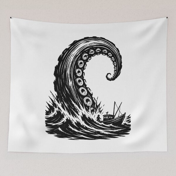 Item preview, The Call of Cthulhu: Giant Tentacle vs Fishing Boat designed and sold by Fenay Designs.