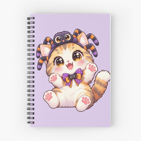 Item preview, Kawaii Spider Headband Cat Sticker Art – Cute Chibi Halloween Illustration designed and sold by MagicMakerPh.