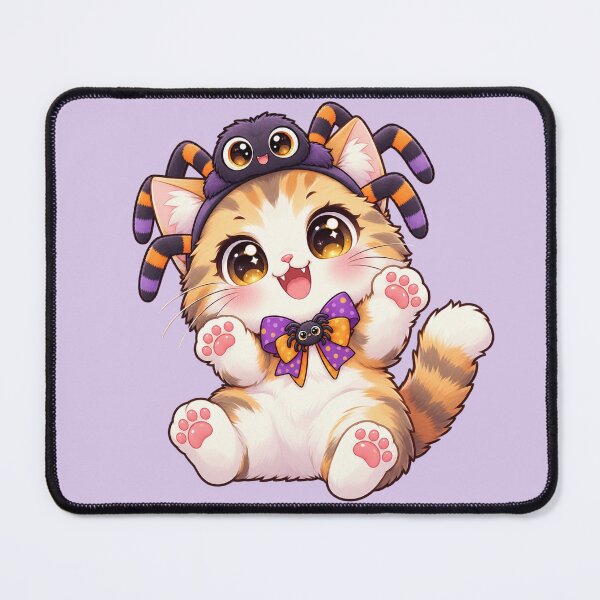 Item preview, Kawaii Spider Headband Cat Sticker Art – Cute Chibi Halloween Illustration designed and sold by MagicMakerPh.