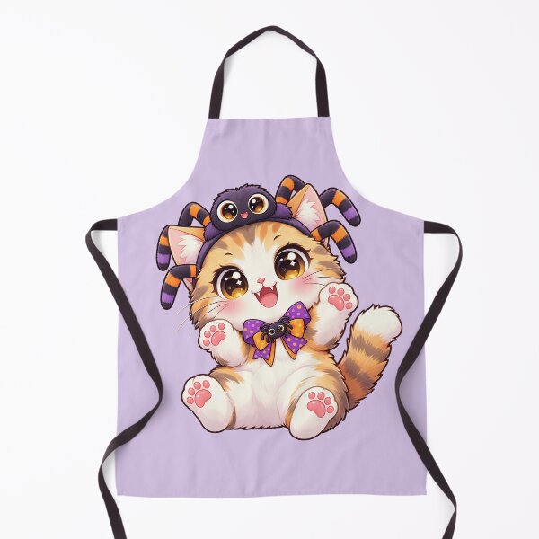 Item preview, Kawaii Spider Headband Cat Sticker Art – Cute Chibi Halloween Illustration designed and sold by MagicMakerPh.