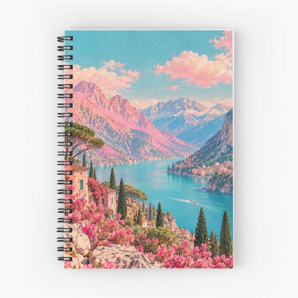 Item preview, Pink Mountain Paradise – Colorful Maximalist Landscape Wall Art designed and sold by Quiet Sun.