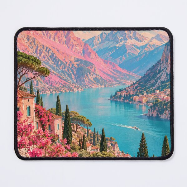 Item preview, Pink Mountain Paradise – Colorful Maximalist Landscape Wall Art designed and sold by Quiet Sun.