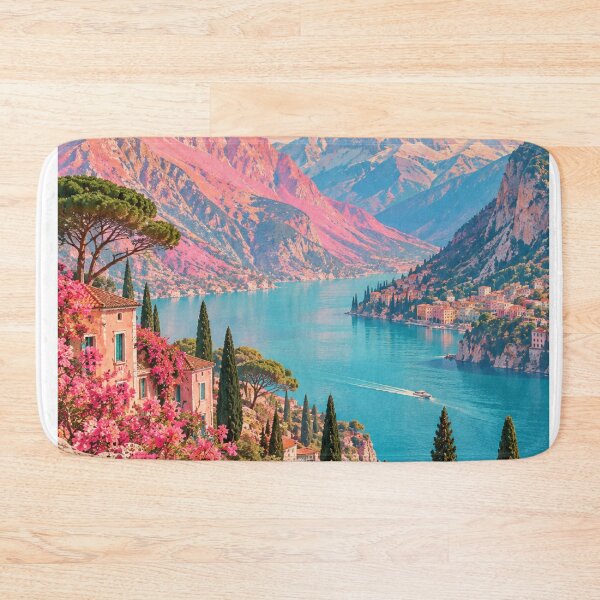 Item preview, Pink Mountain Paradise – Colorful Maximalist Landscape Wall Art designed and sold by Quiet Sun.