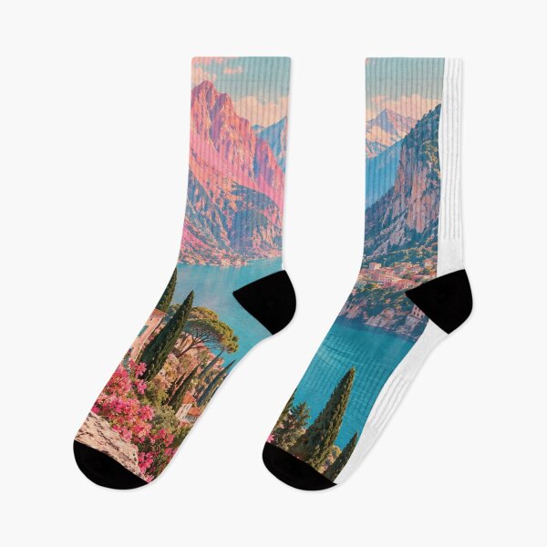 Item preview, Pink Mountain Paradise – Colorful Maximalist Landscape Wall Art designed and sold by Quiet Sun.