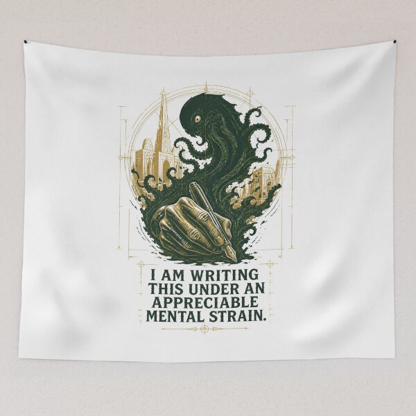 Item preview, H.P. Lovecraft Writing Under Mental Strain designed and sold by Fenay Designs.