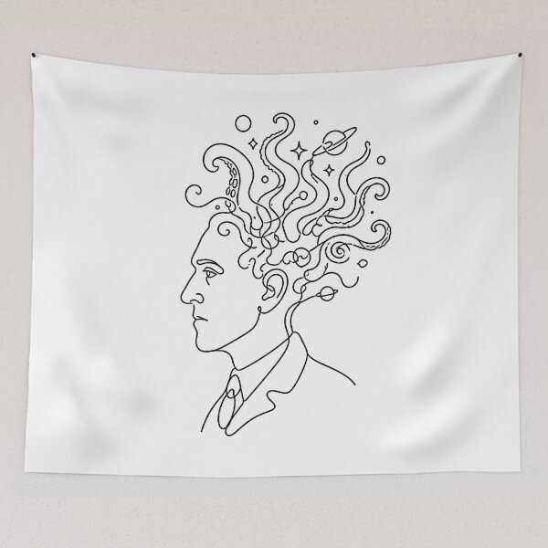 Item preview, H.P. Lovecraft Cosmic Mind with Tentacle Thoughts designed and sold by Fenay Designs.