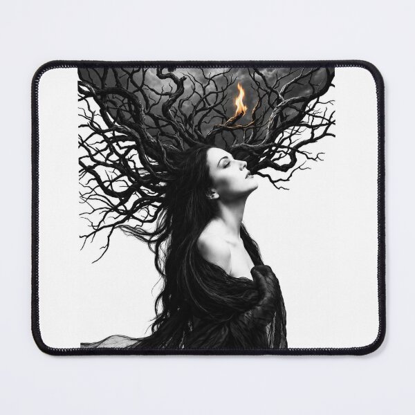 Item preview, Daughter of the Dark Moon – Gothic Woman & Owl Art designed and sold by Thistleinkart.