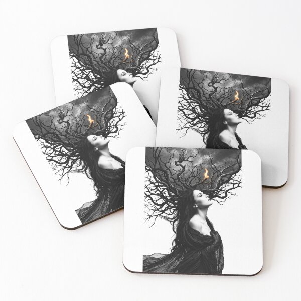 Item preview, Daughter of the Dark Moon – Gothic Woman & Owl Art designed and sold by Thistleinkart.