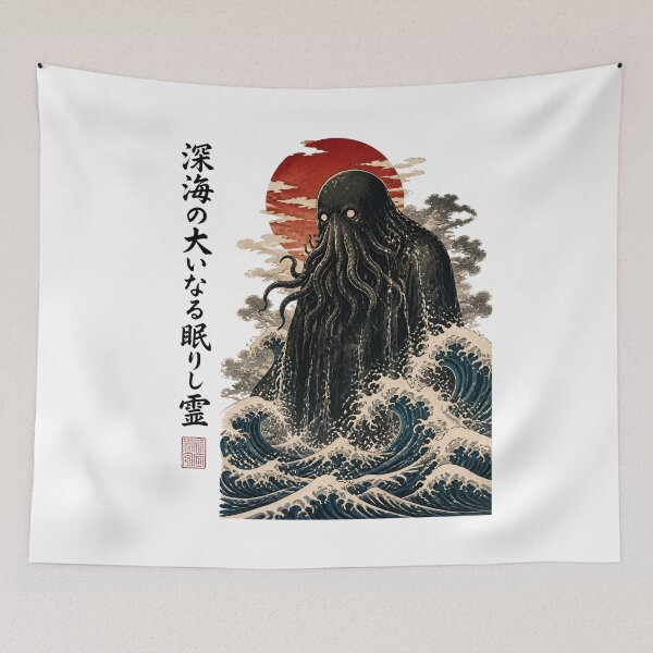 Item preview, The Call of Cthulhu: Great Sleeper in Japanese Waves designed and sold by Fenay Designs.