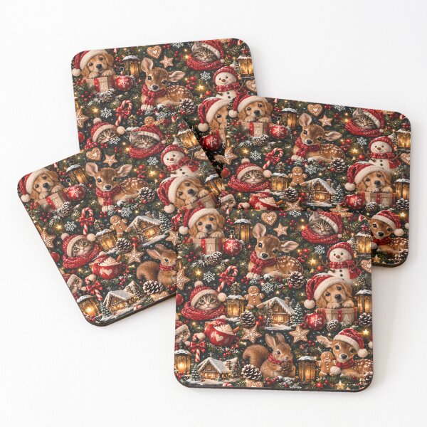 Item preview, Enchanting winter animal Christmas pattern with cute motifs designed and sold by Fotografin1981.