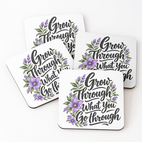 Item preview, Grow Through What You Go Through _ Inspirational Floral Quote designed and sold by Nunaprettyshop.