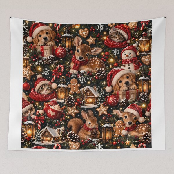 Item preview, Enchanting winter animal Christmas pattern with cute motifs designed and sold by Fotografin1981.