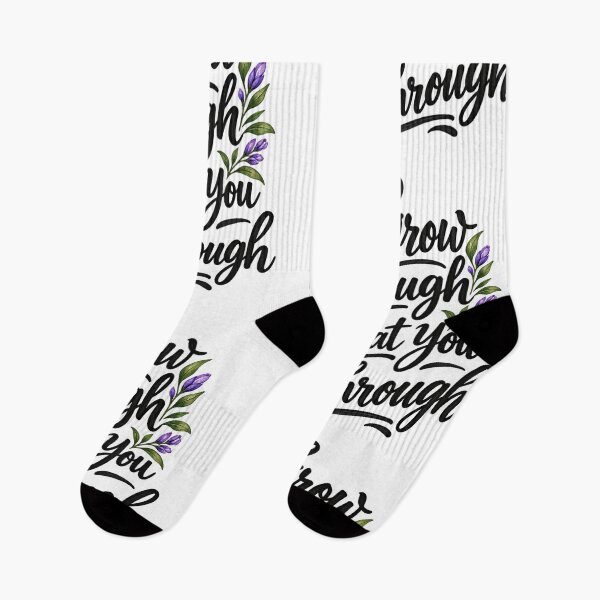 Item preview, Grow Through What You Go Through _ Inspirational Floral Quote designed and sold by Nunaprettyshop.