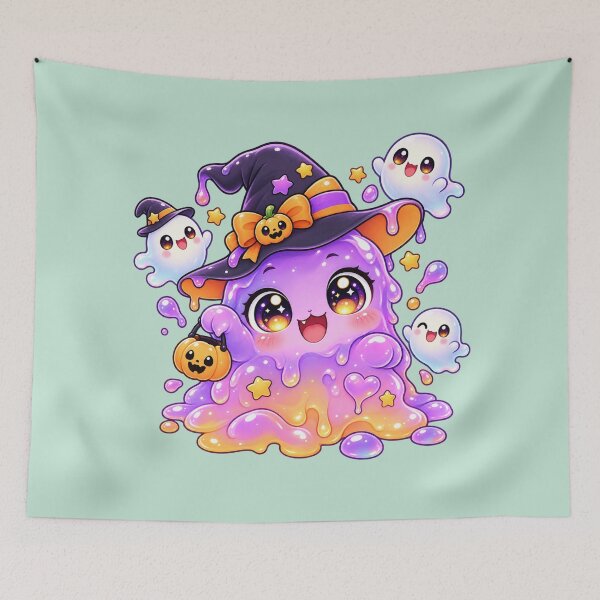 Item preview, Kawaii Slime & Ghosts Sticker Art – Cute Chibi Halloween Illustration designed and sold by MagicMakerPh.