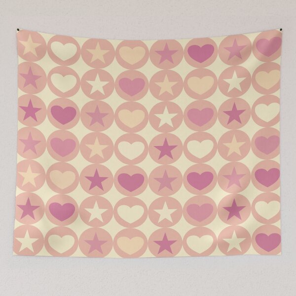 Item preview, Seamless Pastel Hearts and Stars in Circles Vector Pattern designed and sold by prapapon.