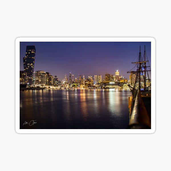 Docklands night Sticker