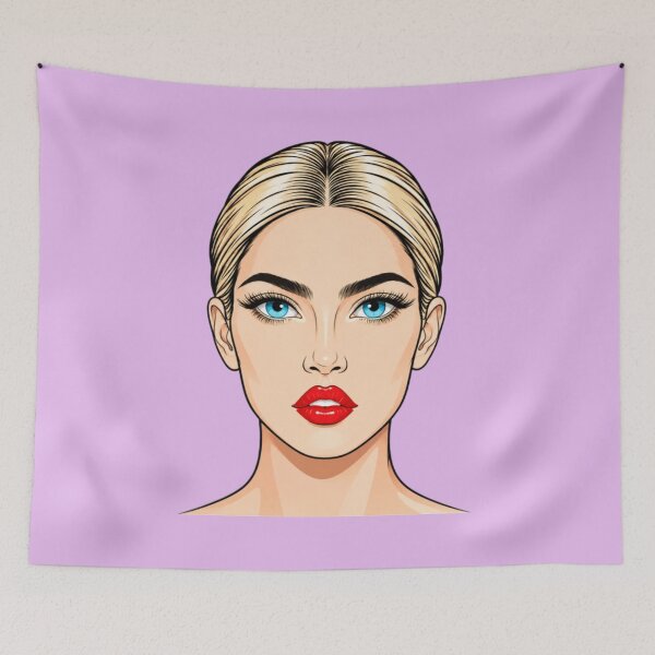 Item preview, Elegant Blonde Woman Pop Art - Blue Eyes & Red Lips designed and sold by zaoroo shop.