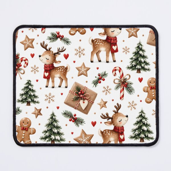 Item preview, Cute reindeer and gingerbread man Christmas pattern designed and sold by Fotografin1981.