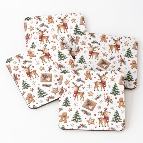 Item preview, Cute reindeer and gingerbread man Christmas pattern designed and sold by Fotografin1981.