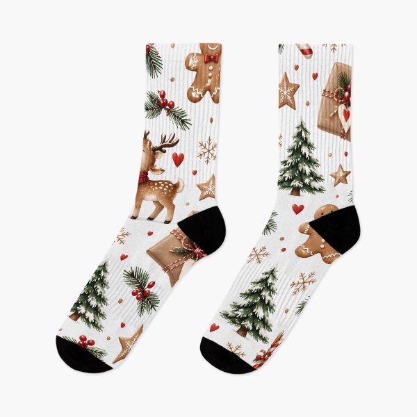 Item preview, Cute reindeer and gingerbread man Christmas pattern designed and sold by Fotografin1981.