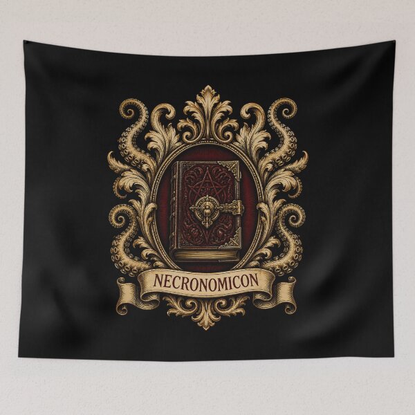 Artikelvorschau, H.P. Lovecraft Necronomicon, ein kunstvoll verzierter, verbotener Foliant entworfen und verkauft von Fenay Designs.
