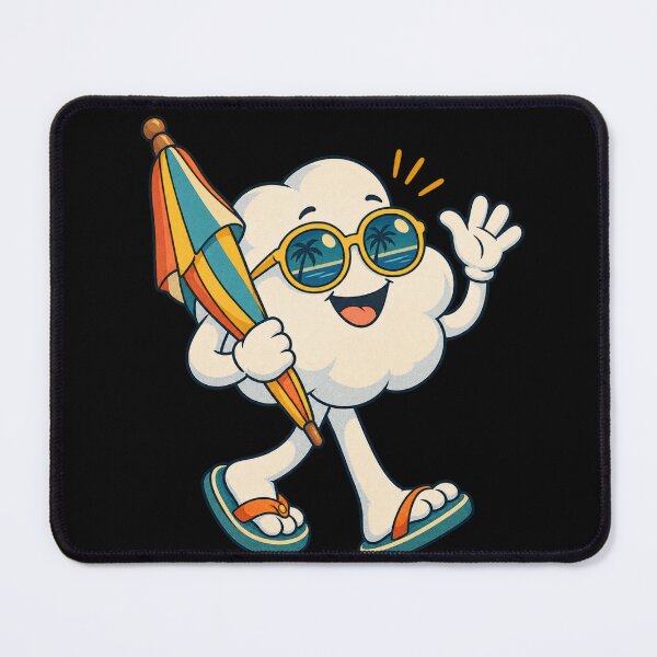 Item preview, Cute Cloud Character Sunglasses Beach Umbrella Summer Cartoon designed and sold by @SHINTOSARTSTORE.