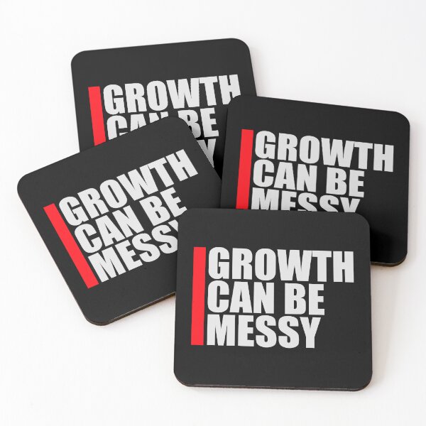 Item preview, Growth Can Be Messy Motivational Growth Quote Logo designed and sold by shirt-o-mat.