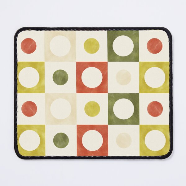 Item preview, Retro Geometric Watercolor Circles and Squares in Mustard Yellow, Rust and Olive Green designed and sold by QuestingPixel.