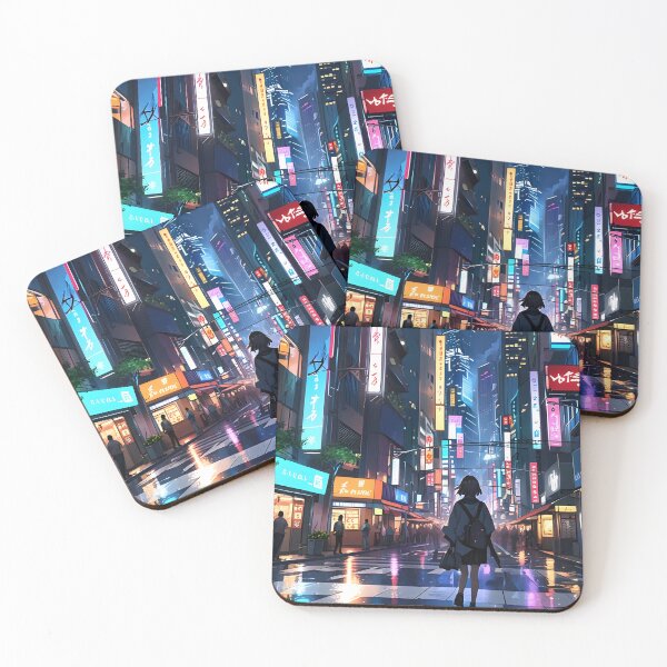 Item preview, Cyberpunk Neon Tokyo Girl - Anime Cityscape designed and sold by Jo Art.
