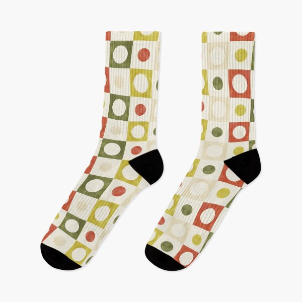 Item preview, Retro Geometric Watercolor Circles and Squares in Mustard Yellow, Rust and Olive Green designed and sold by QuestingPixel.