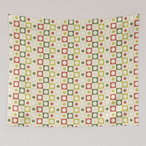 Item preview, Retro Geometric Watercolor Circles and Squares in Mustard Yellow, Rust and Olive Green designed and sold by QuestingPixel.