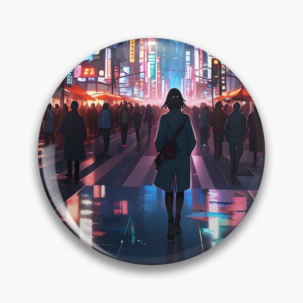 Item preview, Cyberpunk Neon Tokyo Girl - Anime Cityscape designed and sold by Jo Art.