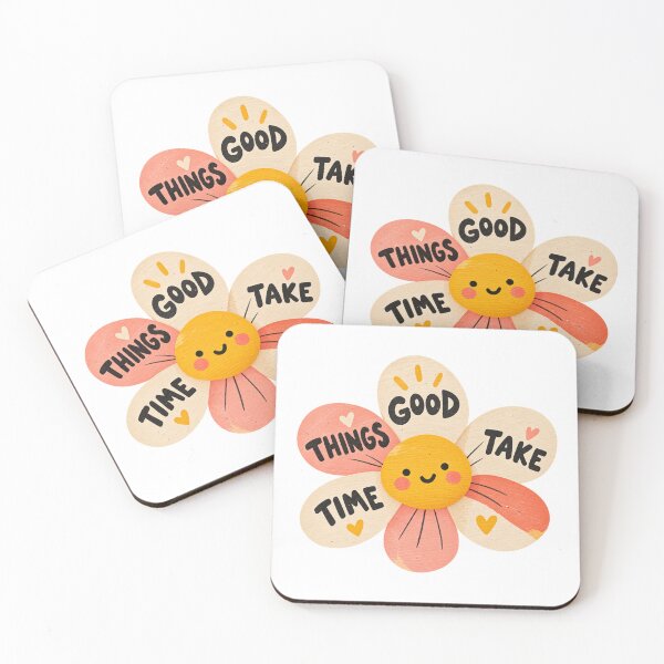 Item preview, Good Things Take Time Cute Flower Quote designed and sold by StickyDelights.