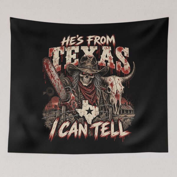 Item preview, He’s From Texas I Can Tell – Horror Cowboy Halloween designed and sold by Breisey.