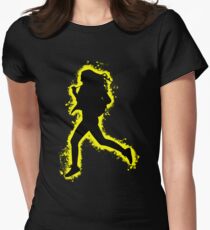 Silhouette fit yellow and black silhouette Women's Fitted T-Shirt
