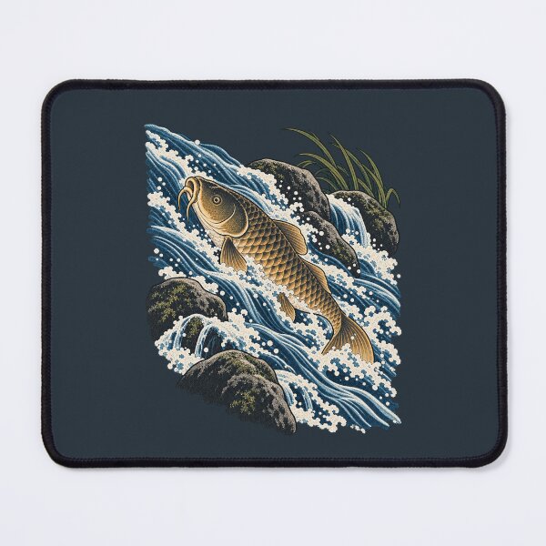 Item preview, Common Carp Against the Current – Japanese Woodblock Fishing Art designed and sold by Planthem.