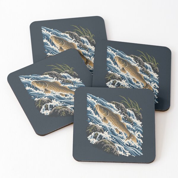 Item preview, Common Carp Against the Current – Japanese Woodblock Fishing Art designed and sold by Planthem.